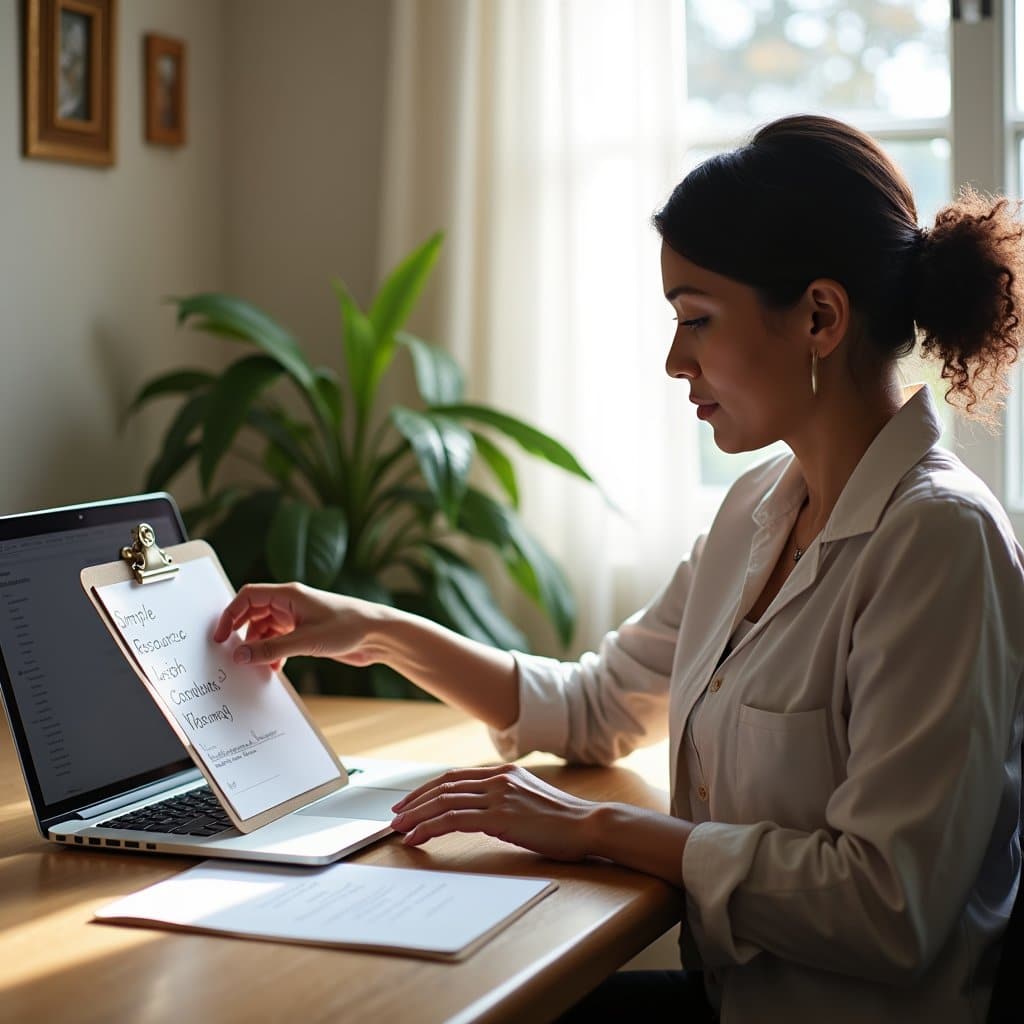Person engaged in a call while using a laptop in a calm environment